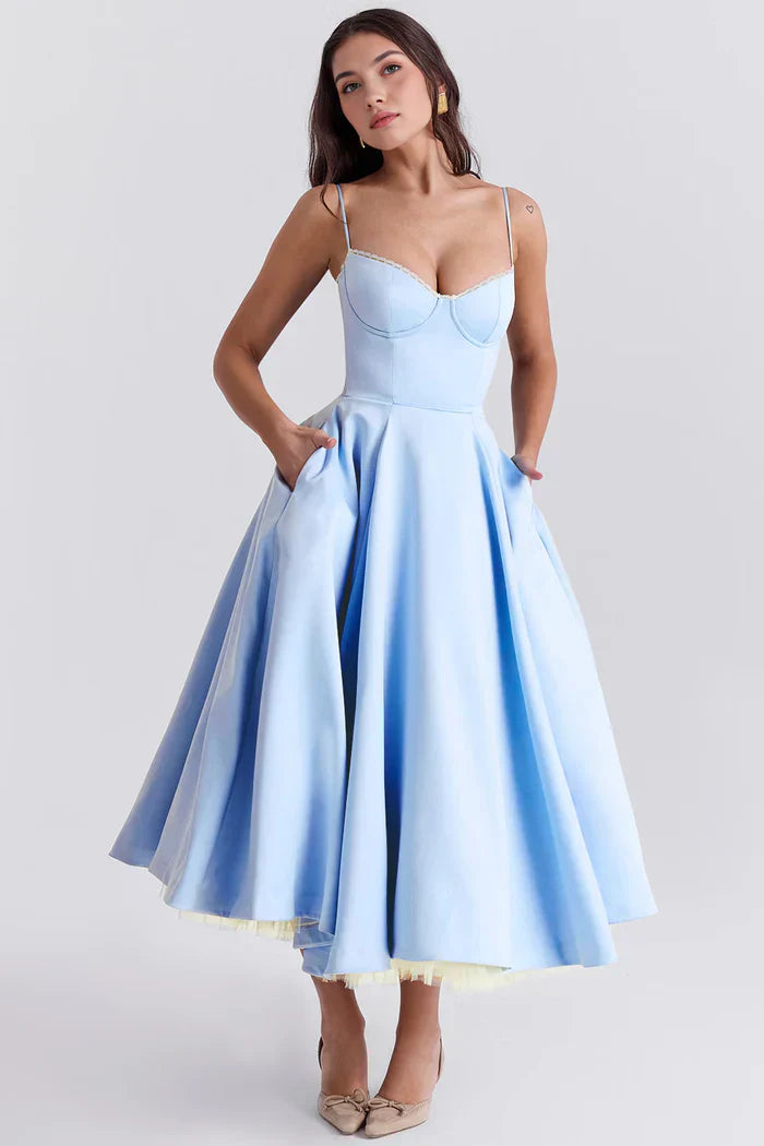 Cloe Double-Layer Midi Dress