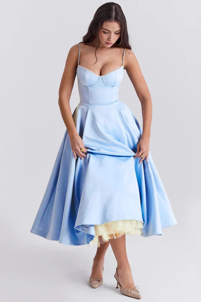 Cloe Double-Layer Midi Dress