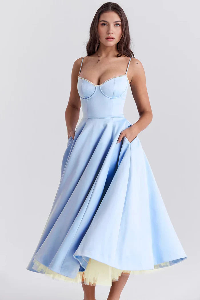 Cloe Double-Layer Midi Dress