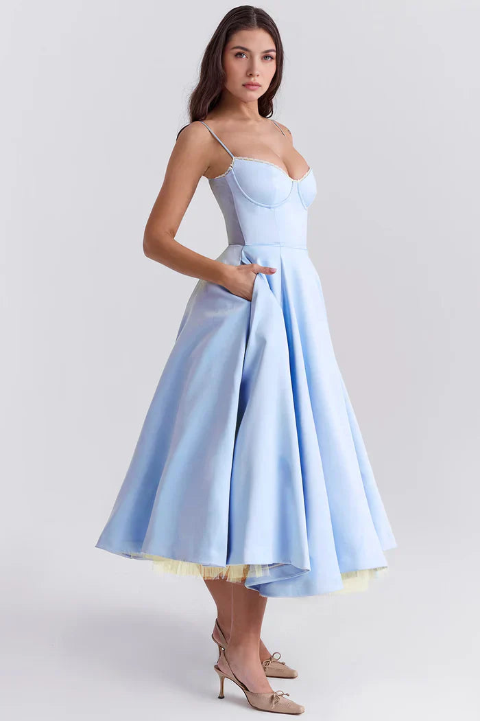 Cloe Double-Layer Midi Dress