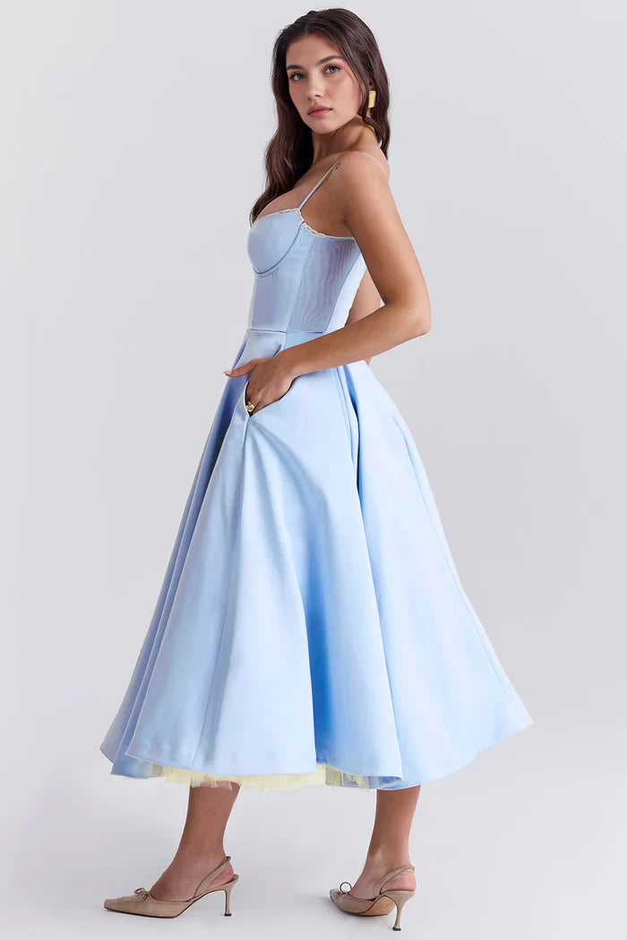 Cloe Double-Layer Midi Dress
