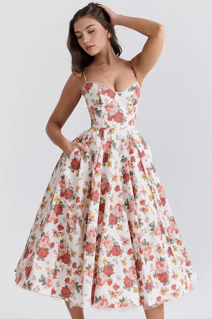 Cloe Double-Layer Midi Dress