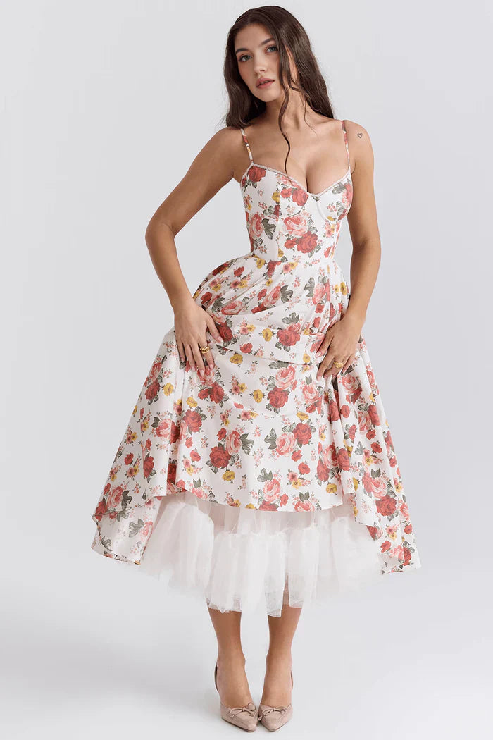 Cloe Double-Layer Midi Dress