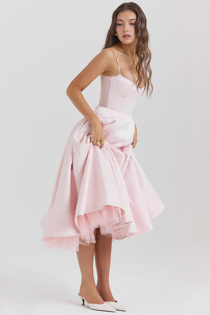 Cloe Double-Layer Midi Dress