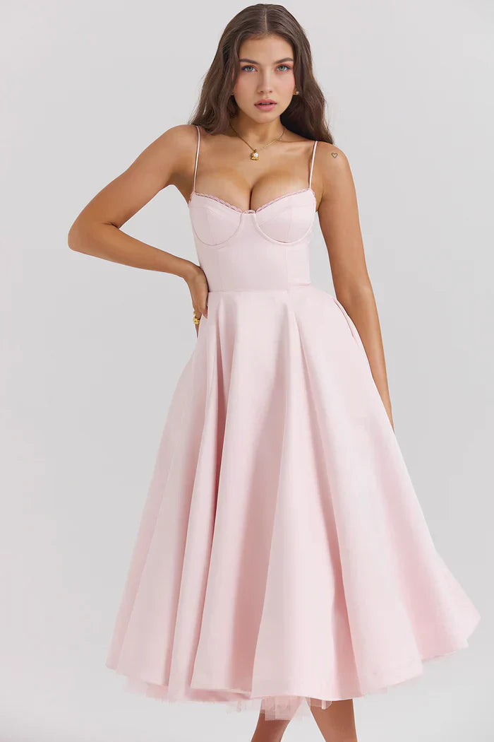Cloe Double-Layer Midi Dress