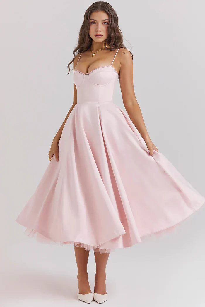 Cloe Double-Layer Midi Dress