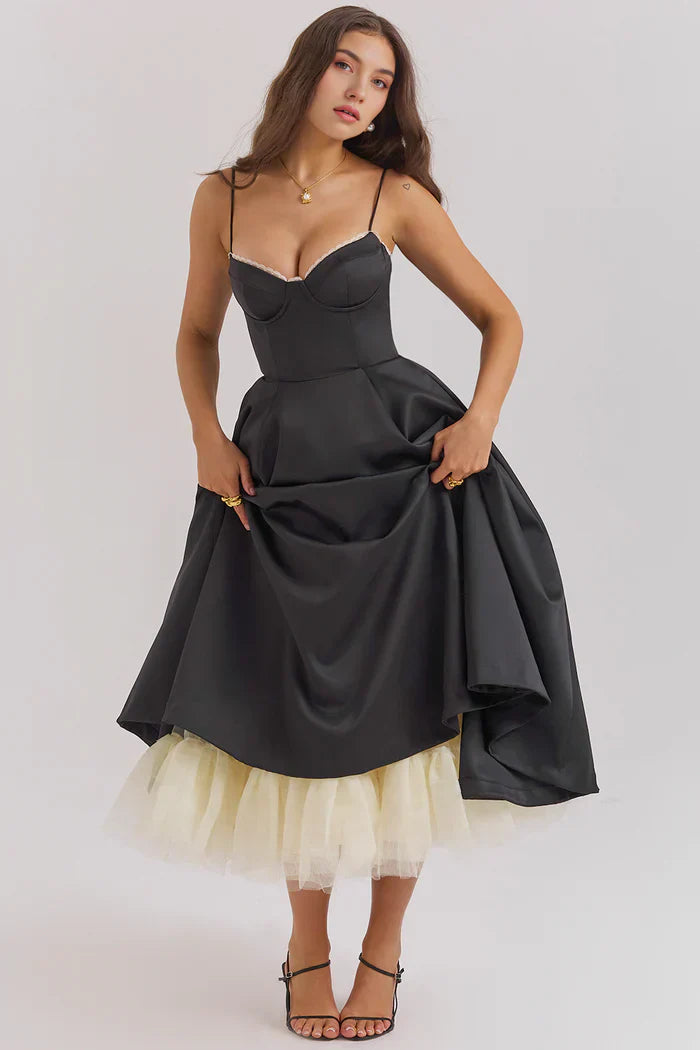 Cloe Double-Layer Midi Dress