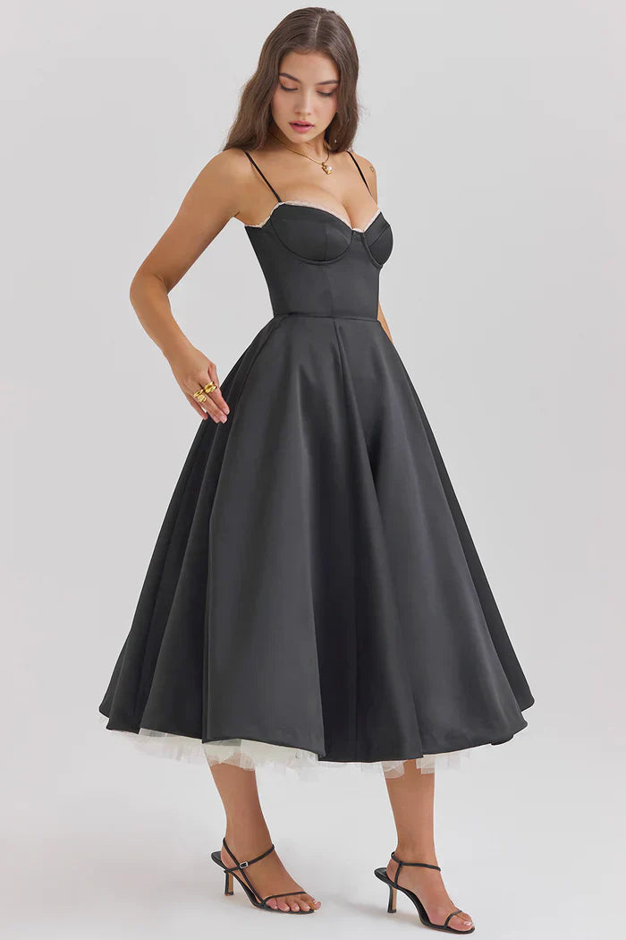 Cloe Double-Layer Midi Dress