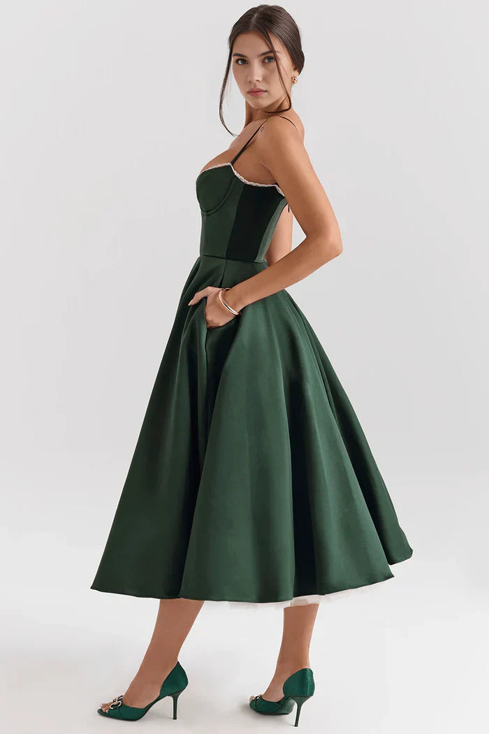 Cloe Double-Layer Midi Dress
