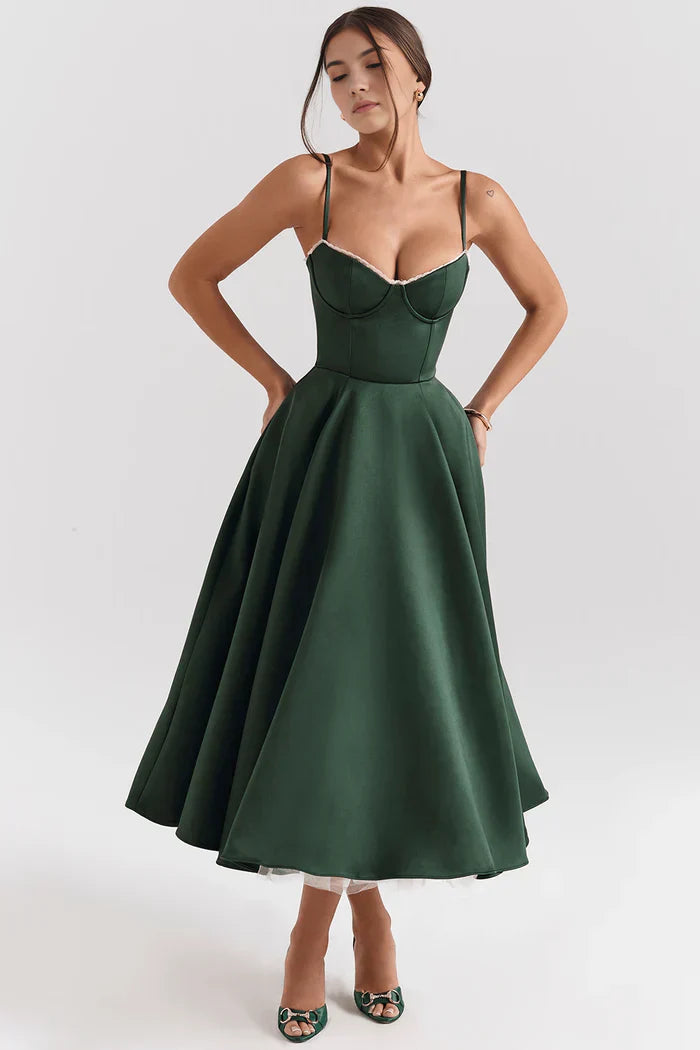 Cloe Double-Layer Midi Dress