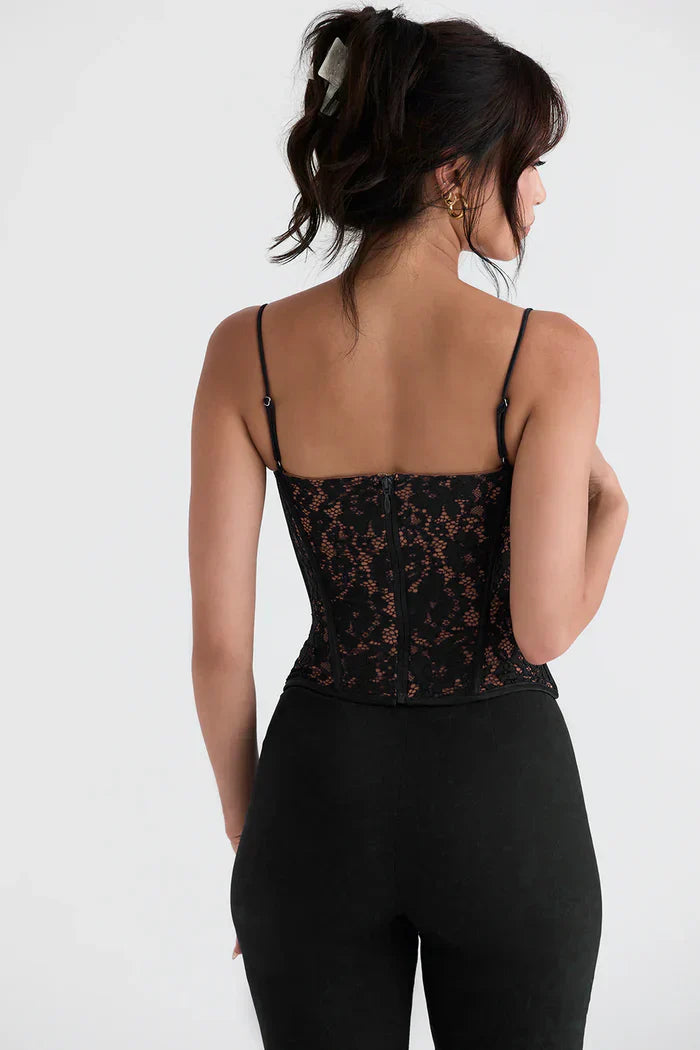 Samantha Lace Corset – Black