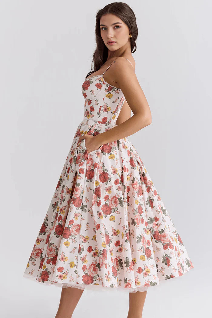 Cloe Double-Layer Midi Dress