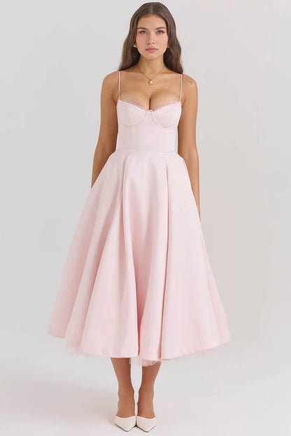 Cloe Double-Layer Midi Dress