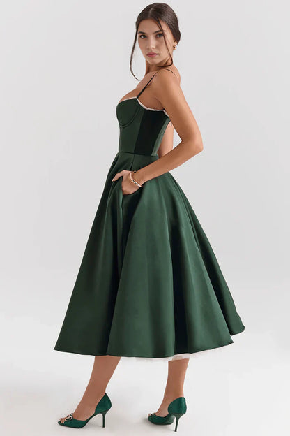 Cloe Double-Layer Midi Dress