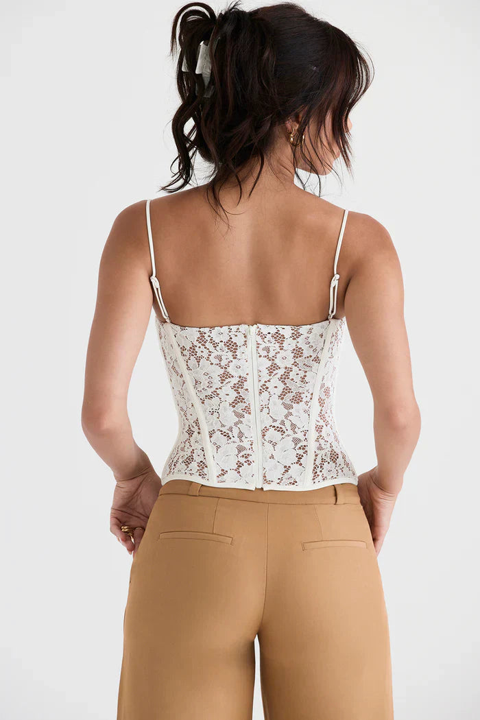 Samantha Lace Corset – White